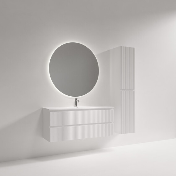 Тумба подвесная с раковиной-столешницей Sancos Snob R 390 120 см SNR120/39W, Bianco (раковина Compact CN7028) - фото 10
