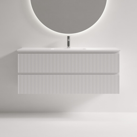 Тумба подвесная с раковиной-столешницей Sancos Snob R 390 120 см SNR120/39W, Bianco (раковина Compact CN7028) - фото 