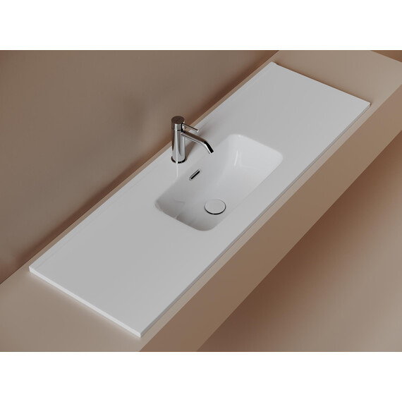Тумба подвесная с раковиной-столешницей Sancos Snob R 390 120 см SNR120/39W, Bianco (раковина Compact CN7028) - фото 6