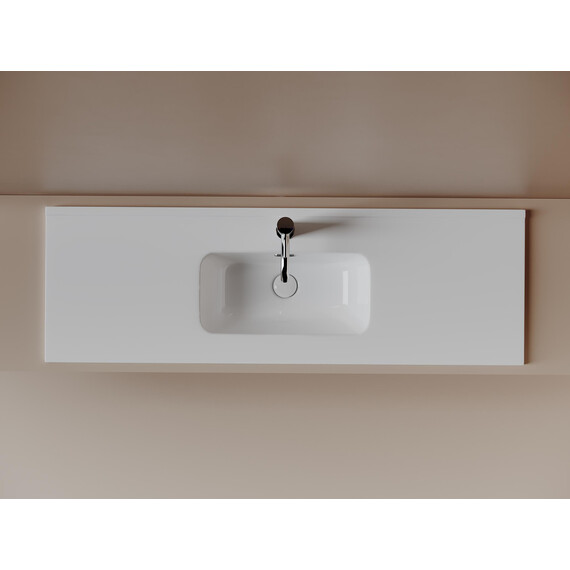 Тумба подвесная с раковиной-столешницей Sancos Snob R 390 120 см SNR120/39W, Bianco (раковина Compact CN7028) - фото 7
