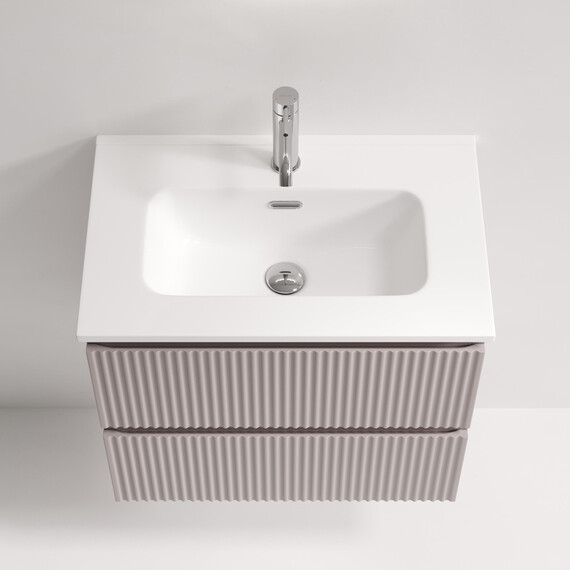 Тумба подвесная с раковиной Sancos Snob R 390 60 см SNR60/39SM, Doha soft (раковина Compact CN7025) - фото 5