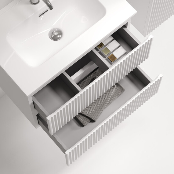 Тумба подвесная с раковиной Sancos Snob R 390 60 см SNR60/39W, Bianco (раковина Compact CN7025) - фото 5