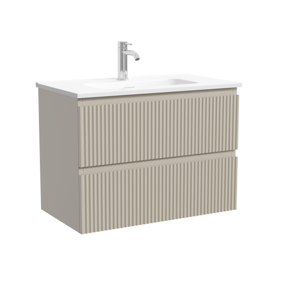 Тумба подвесная с раковиной-столешницей Sancos Snob R 390 70 см SNR70/39CE, Beige Soft (раковина Compact CN7029) - фото 2