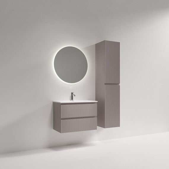 Тумба подвесная с раковиной-столешницей Sancos Snob R 390 70 см SNR70/39SM, Doha soft (раковина Compact CN7029) - фото 10