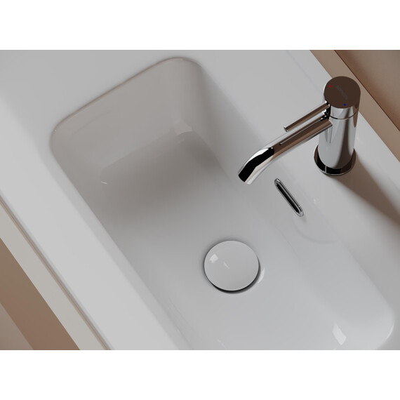 Тумба подвесная с раковиной-столешницей Sancos Snob R 390 80 см SNR80/39SM, Doha soft (раковина Compact CN7026) - фото 8