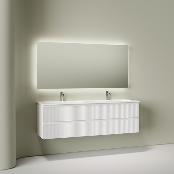 Тумба подвесная с раковиной Sancos Snob T 160 см SNT80W, Bianco (раковина Grace CN7023) - фото 6
