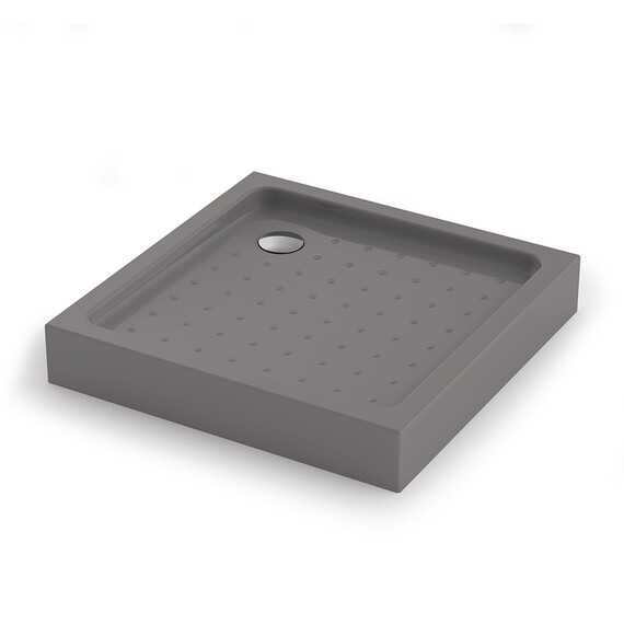 Поддон акриловый Veconi Tezeo Acrylic 80x80 см TZ52GR-80-C5, серый - фото 