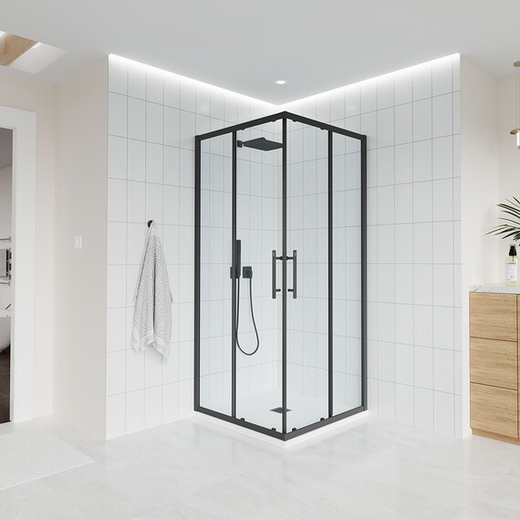Душевое ограждение Veconi Evo 110x90 см E3-B-11090-01-C9, чёрный матовый/прозрачное - фото 