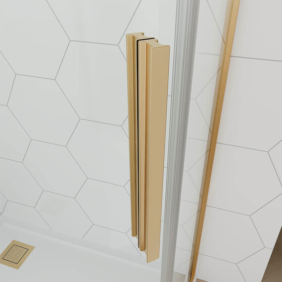 Душевое ограждение Veconi Ottimo 100x100 см OP10G-100100-07-C9, золото брашинг/матовое - фото 3