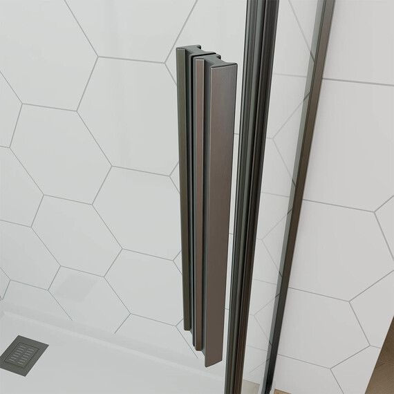 Душевое ограждение Veconi Ottimo 100x100 см OP10GR-100100-12-C9, графит брашинг/тонированное матовое - фото 3