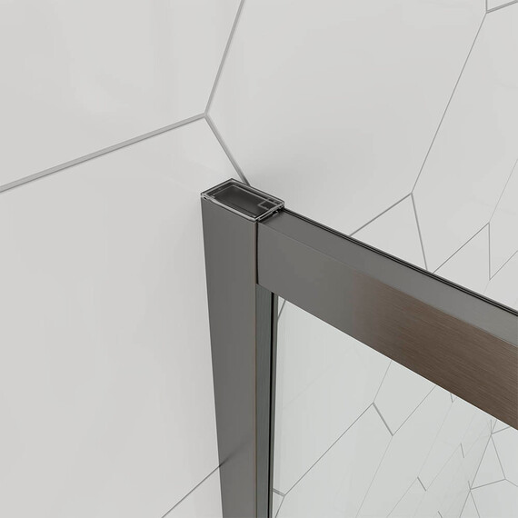 Душевое ограждение Veconi Ottimo 90x90 см OP10GR-9090-07-C9, графит брашинг/матовое - фото 2