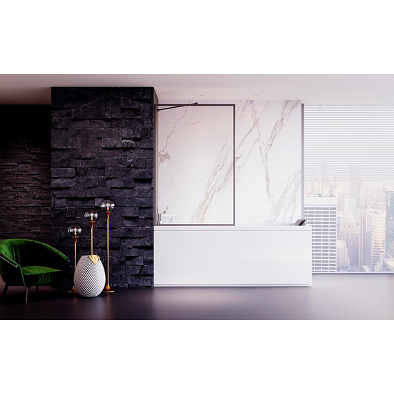 Шторка для ванны Veconi Palau 60 см PL85GR-60-01-C8, брашированный графит/прозрачное - фото 2