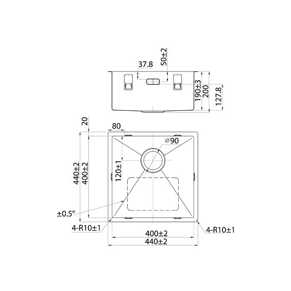 Кухонная мойка Iddis Edifice EDI44S0i77 1 мм, хром глянцевый - фото 16