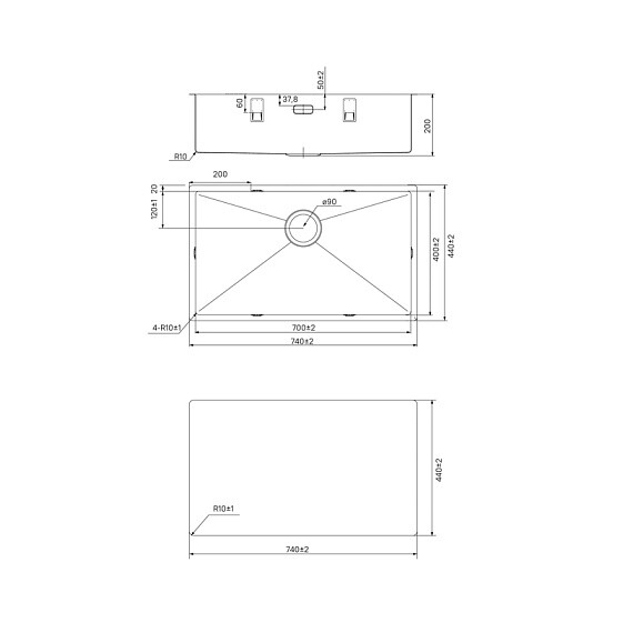 Кухонная мойка Iddis Edifice EDI74G0i77 1,2 мм, графит - фото 17