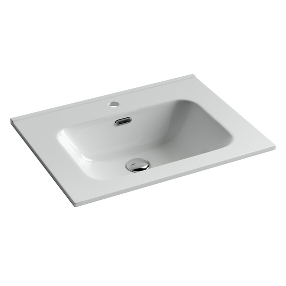Тумба подвесная с раковиной Sancos Snob R 1.0 60 см SNR1.060W, Bianco (раковина Element CN7001) - фото 2