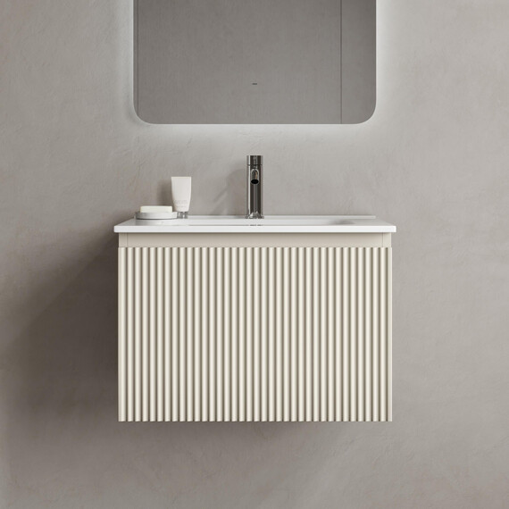 Тумба подвесная с раковиной Sancos Snob R 1.0 60 см SNR1.060CE, Beige soft (раковина Element CN7001) - фото 4