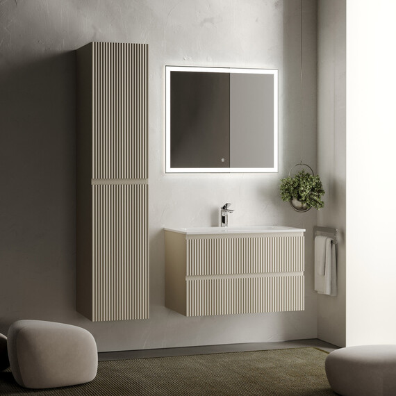 Тумба подвесная с раковиной Sancos Snob R 80 см SNR80CE, Beige Soft (раковина Grace CN7012) - фото 6
