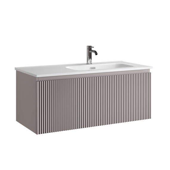 Тумба подвесная с раковиной-столешницей Sancos Snob R 1.0 100 см SNR1.0100RSM, Doha soft (раковина Element CN7003R) - фото 3