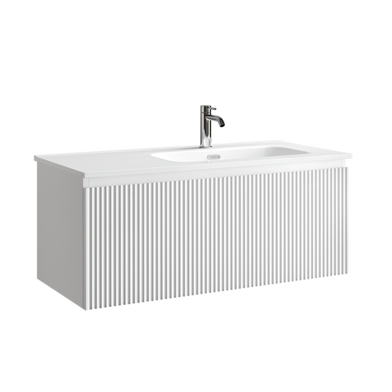 Тумба подвесная с раковиной-столешницей Sancos Snob R 1.0 100 см SNR1.0100RW, Bianco (раковина Element CN7003R) - фото 3