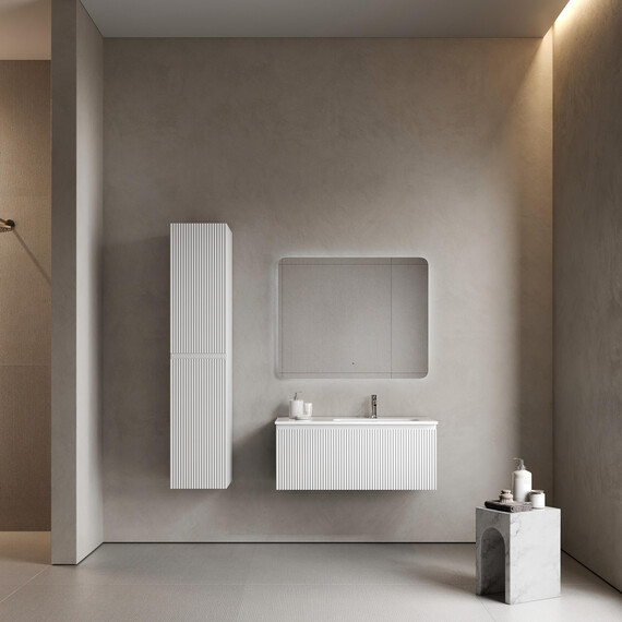 Тумба подвесная с раковиной-столешницей Sancos Snob R 1.0 100 см SNR1.0100RW, Bianco (раковина Element CN7003R) - фото 8