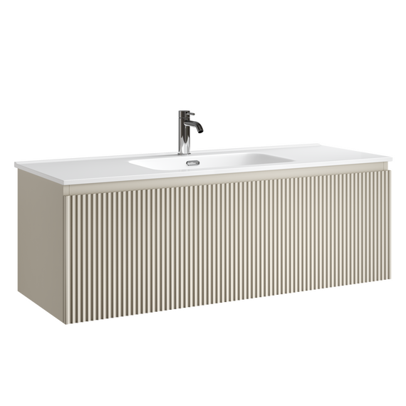 Тумба подвесная с раковиной-столешницей Sancos Snob R 1.0 120 см SNR1.0120CE, Beige soft (раковина Element CN7006) - фото 3