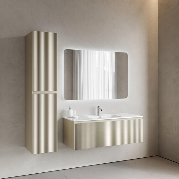 Тумба подвесная с раковиной-столешницей Sancos Snob R 1.0 120 см SNR1.0120CE, Beige soft (раковина Element CN7006) - фото 7