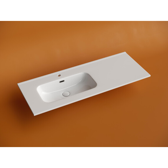 Тумба подвесная с раковиной-столешницей Sancos Snob R 1.0 120 см SNR1.0120LCE, Beige soft (раковина Element CN7006L) - фото 10