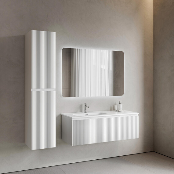 Тумба подвесная с раковиной-столешницей Sancos Snob R 1.0 120 см SNR1.0120LW, Bianco (раковина Element CN7006L) - фото 7