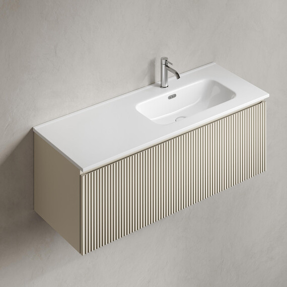 Тумба подвесная с раковиной-столешницей Sancos Snob R 1.0 120 см SNR1.0120RCE, Beige soft (раковина Element CN7006R) - фото 5