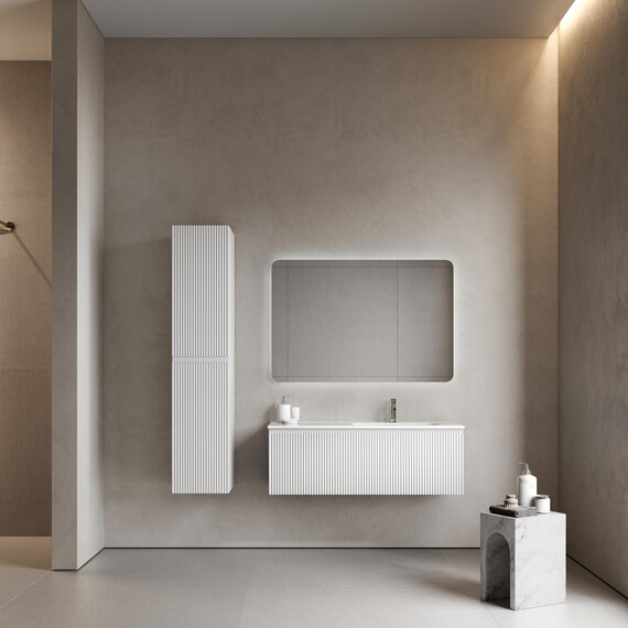 Тумба подвесная с раковиной-столешницей Sancos Snob R 1.0 120 см SNR1.0120RW, Bianco (раковина Element CN7006R) - фото 8