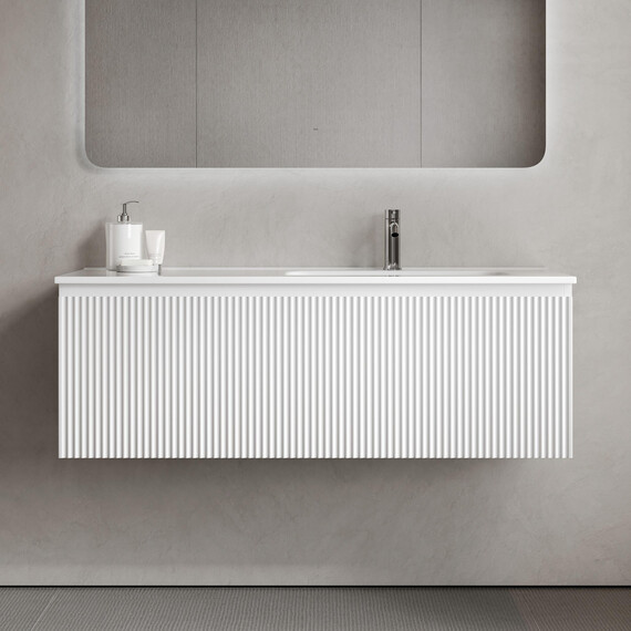 Тумба подвесная с раковиной-столешницей Sancos Snob R 1.0 120 см SNR1.0120RW, Bianco (раковина Element CN7006R) - фото 6