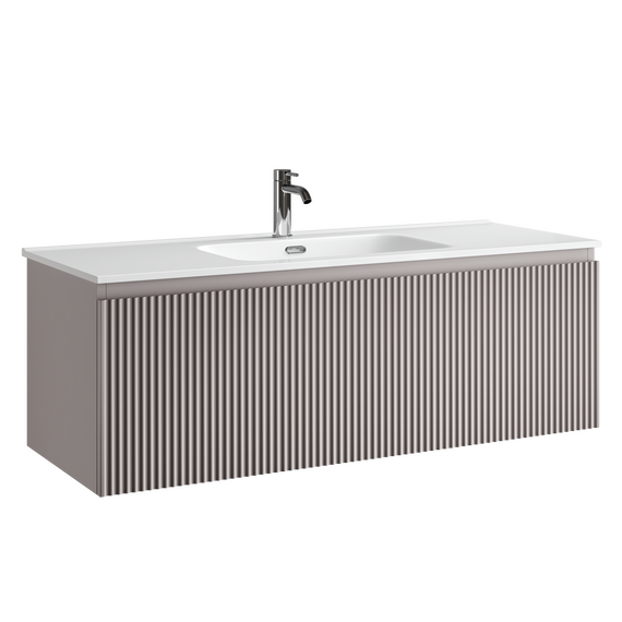 Тумба подвесная с раковиной-столешницей Sancos Snob R 1.0 120 см SNR1.0120SM, Doha soft (раковина Element CN7006) - фото 3