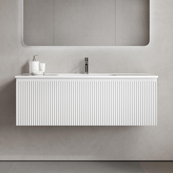 Тумба подвесная с раковиной-столешницей Sancos Snob R 1.0 120 см SNR1.0120W, Bianco (раковина Element CN7006) - фото 6