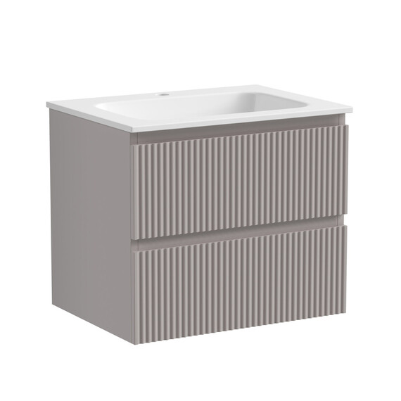 Тумба подвесная с раковиной Sancos Snob R 60 см SNR60SM, Doha Soft (раковина Grace CN7011) - фото 2