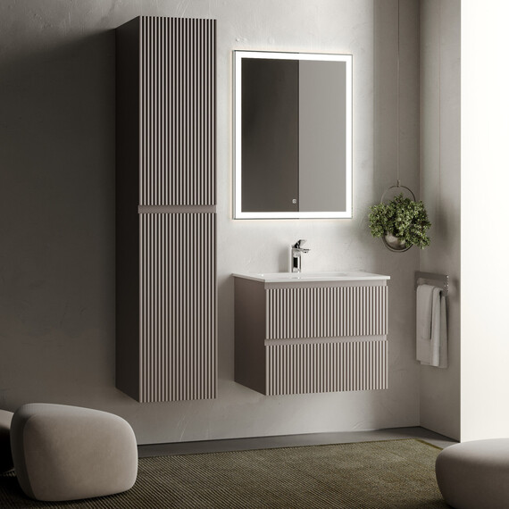 Тумба подвесная с раковиной Sancos Snob R 60 см SNR60SM, Doha Soft (раковина Grace CN7011) - фото 6