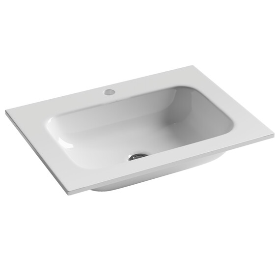 Тумба подвесная с раковиной Sancos Snob R 60 см SNR60SM, Doha Soft (раковина Grace CN7011) - фото 3