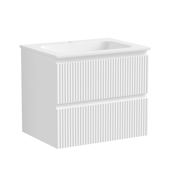 Тумба подвесная с раковиной Sancos Snob R 60 см SNR60W, Bianco (раковина Grace CN7011) - фото 2