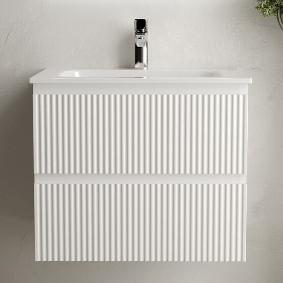 Тумба подвесная с раковиной Sancos Snob R 60 см SNR60W, Bianco (раковина Grace CN7011) - фото 
