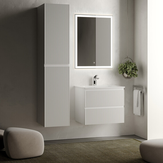 Тумба подвесная с раковиной Sancos Snob R 60 см SNR60W, Bianco (раковина Grace CN7011) - фото 6
