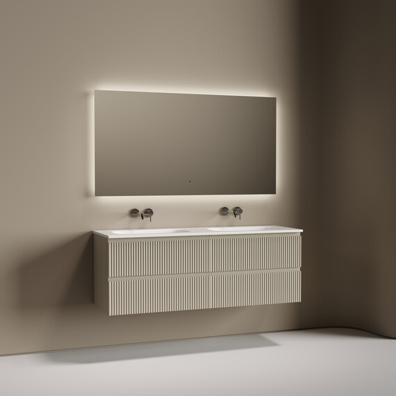 Тумба подвесная с раковиной-столешницей Sancos Snob R 140 см SNR70CE, Beige Soft (раковина Grace CN7022wx) - фото 6
