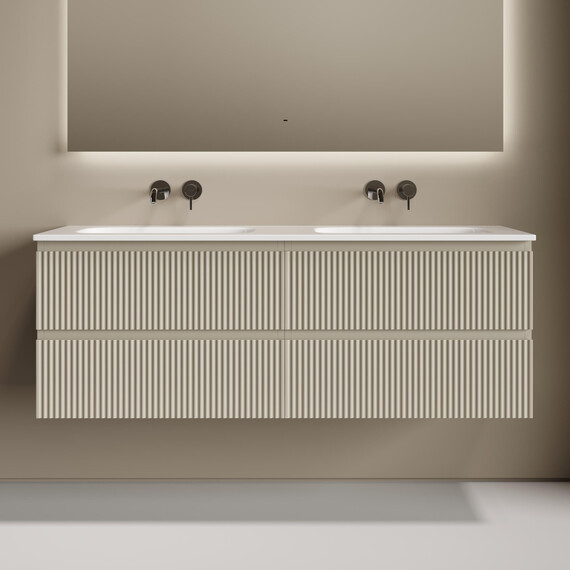 Тумба подвесная с раковиной-столешницей Sancos Snob R 140 см SNR70CE, Beige Soft (раковина Grace CN7022wx) - фото 3