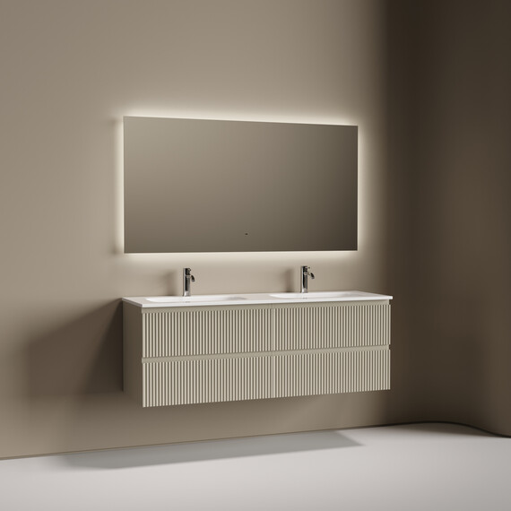 Тумба подвесная с раковиной-столешницей Sancos Snob R 140 см SNR70CE, Beige Soft (раковина Grace CN7022) - фото 5