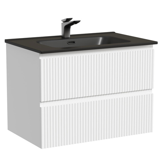 Тумба подвесная с раковиной-столешницей Sancos Snob R 70 см SNR70W, Bianco (раковина Element CN7007MB) - фото 2