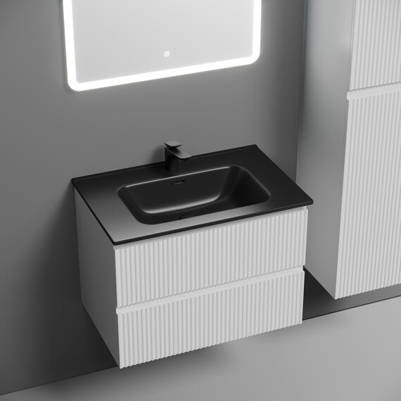 Тумба подвесная с раковиной-столешницей Sancos Snob R 70 см SNR70W, Bianco (раковина Element CN7007MB) - фото 
