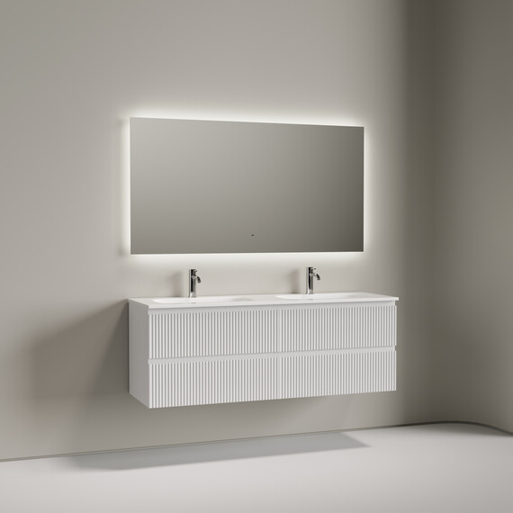 Тумба подвесная с раковиной-столешницей Sancos Snob R 140 см SNR70W, Bianco (раковина Grace CN7022) - фото 5