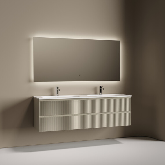 Тумба подвесная с раковиной-столешницей Sancos Snob R 160 см SNR80CE, Beige Soft (раковина Grace CN7023) - фото 5