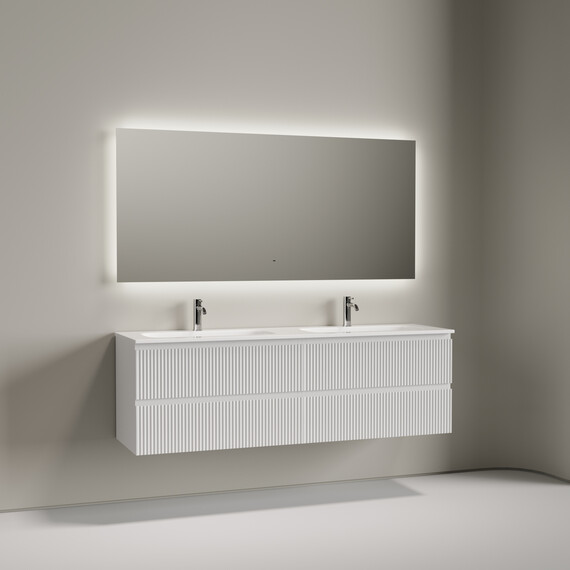 Тумба подвесная с раковиной-столешницей Sancos Snob R 160 см SNR80W, Bianco (раковина Grace CN7023) - фото 5