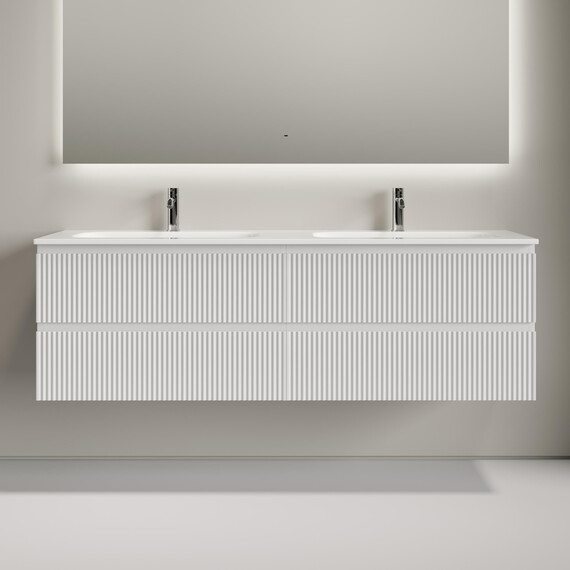 Тумба подвесная с раковиной-столешницей Sancos Snob R 160 см SNR80W, Bianco (раковина Grace CN7023) - фото 3