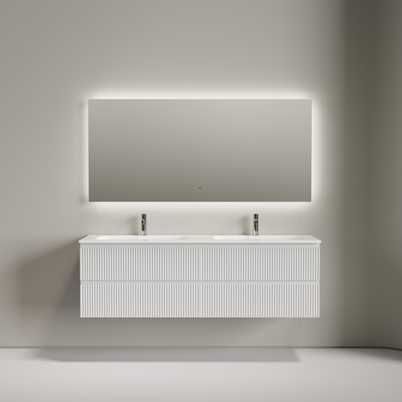 Тумба подвесная с раковиной-столешницей Sancos Snob R 160 см SNR80W, Bianco (раковина Grace CN7023) - фото 6