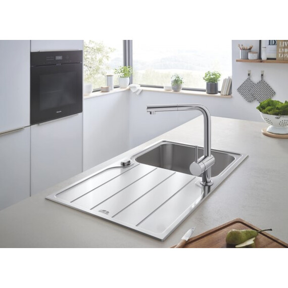 Кухонная мойка Grohe K500 45-S 86/50 1.0 31571SD1 0,7 мм, нержавеющая сталь - фото 4